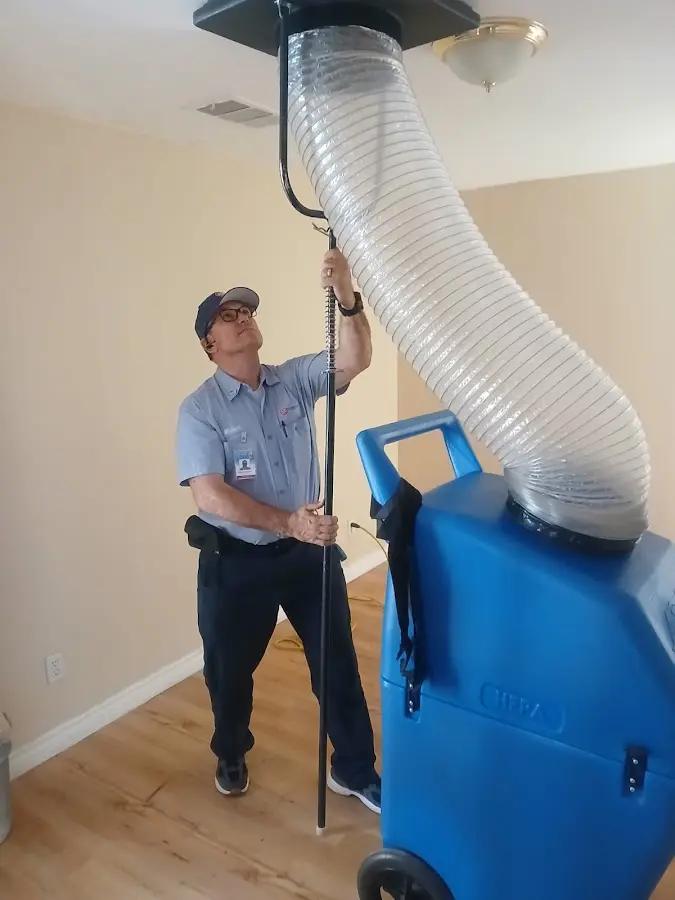 Mini Split Installation technician using HEPA equipment in Atascadero